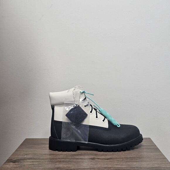 Timberland Unisex 6" Water Resistant Boots Women's 6 Black/White #539820 NWB - Picture 7 of 9